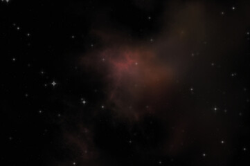Star field in galaxy space with colorful nebula. Sci fi background of deep space. Ethereal wallpaper.