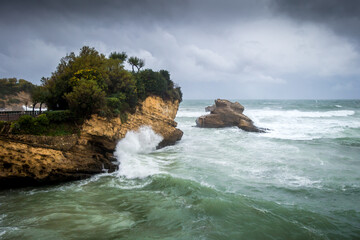 Rock of Basta and seaside in biarritz