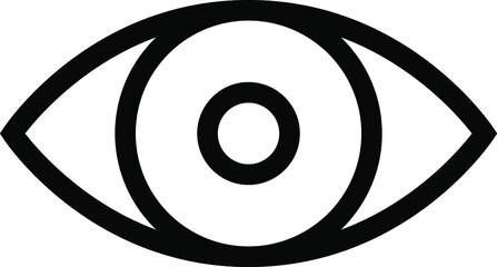 Simple eye icon. Vector illustration isolated on transparent background. Look and Vision icons. Business concept eyesight eye pictogram.