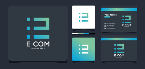 digital logo letter E design inspiration