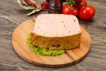 Homemade baked traditional meat loaf