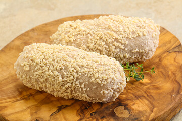 Raw chicken cutlet for roast