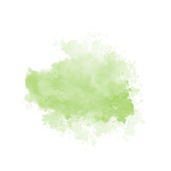 Abstract green watercolor water splash on a white background. Vector watercolour texture in salad color. Ink paint brush stain. Green splatter spot. Watercolor pastel splash - obrazy, fototapety, plakaty