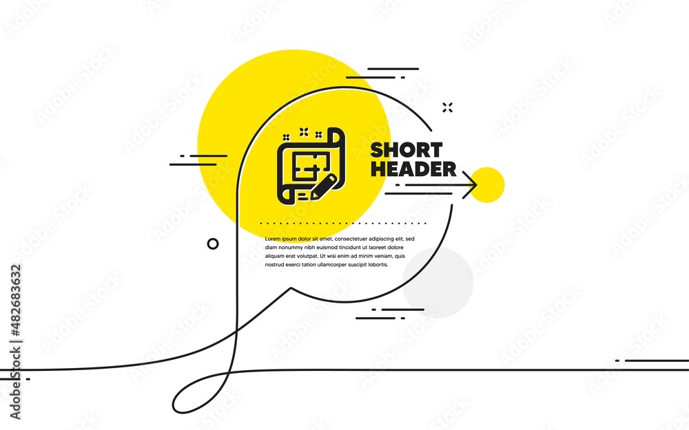 Aufkleber architect icon. continuous line chat bubble banner. engineering plan sign. edit project document. ar