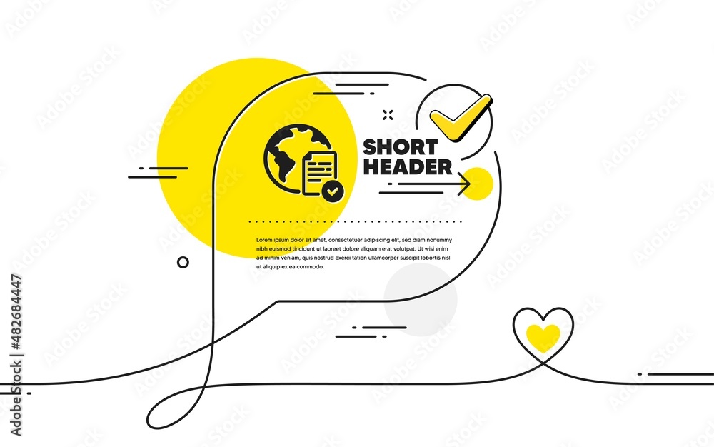 Poster online voting simple icon. continuous line check mark chat bubble. internet vote sign. web election 
