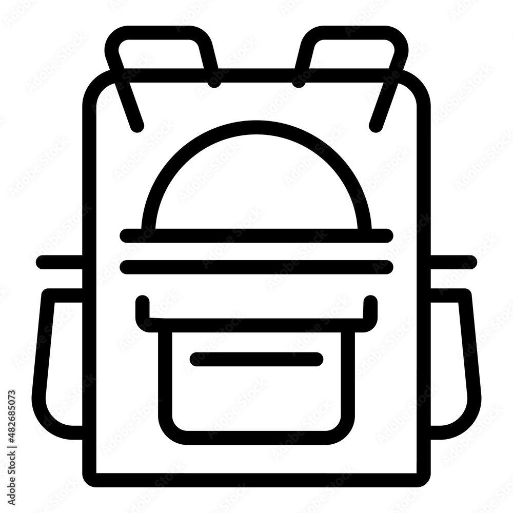 Poster study backpack icon outline vector. case learn. data training