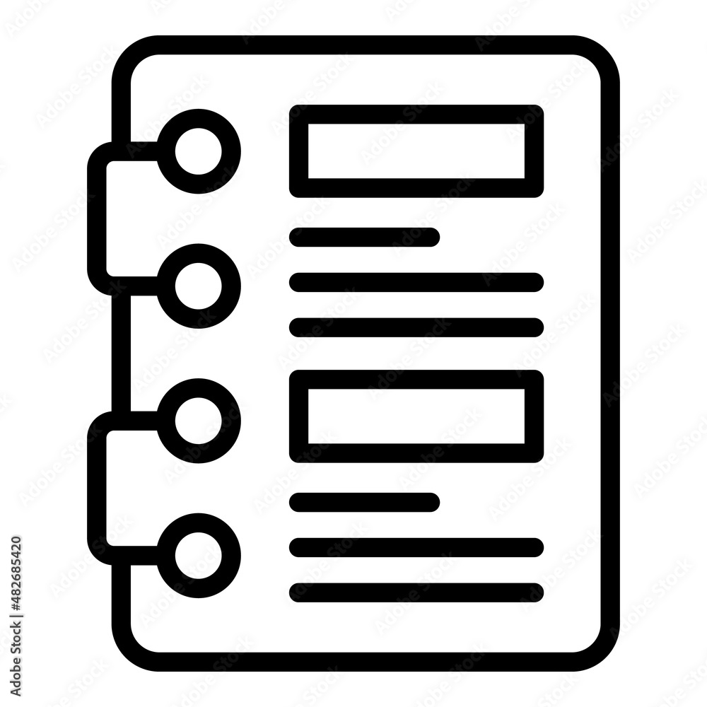 Poster notebook study icon outline vector. case research. success learn
