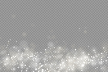 Sparkling white magic dust particles bokeh light.