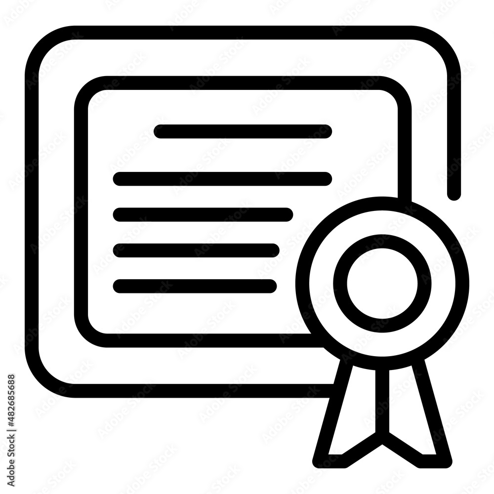 Poster diploma case icon outline vector. study research. success learn