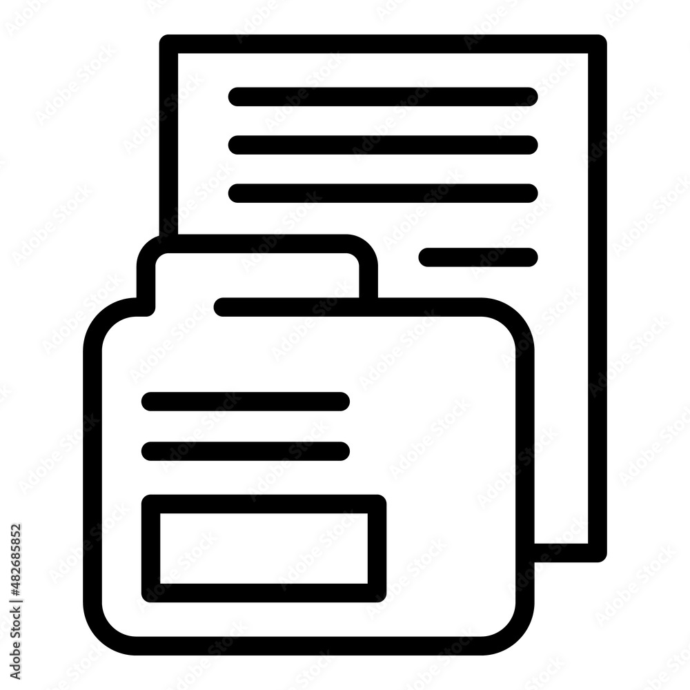 Poster folder case icon outline vector. study research. learn data
