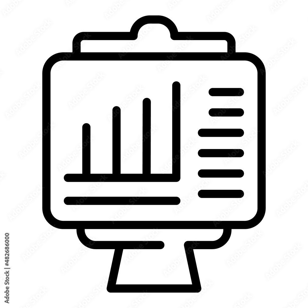 Poster monitor data icon outline vector. digital paper. training document