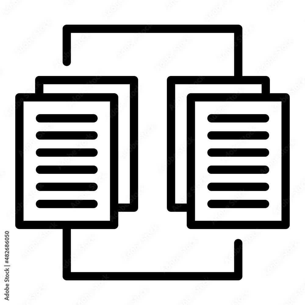 Poster copy document data icon outline vector. study case. research learn