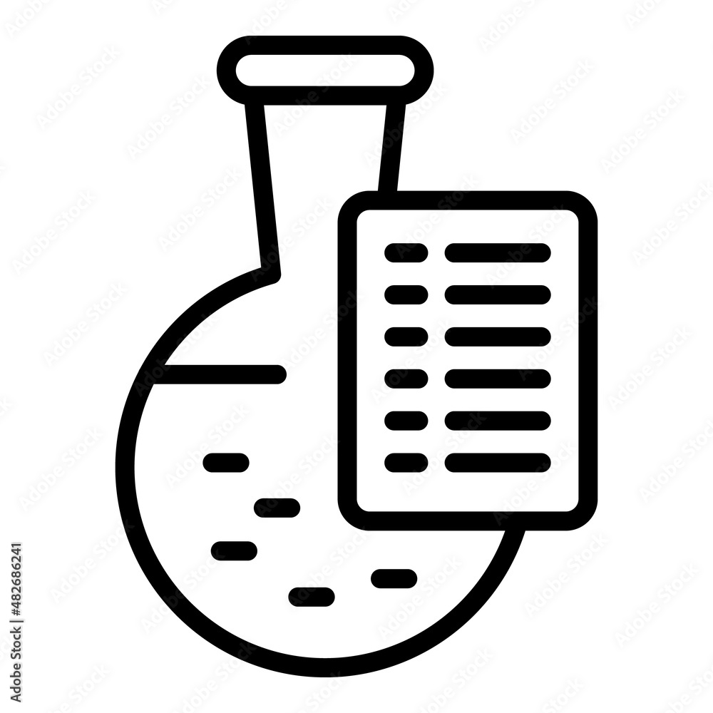 Poster study flask icon outline vector. case research. business learn