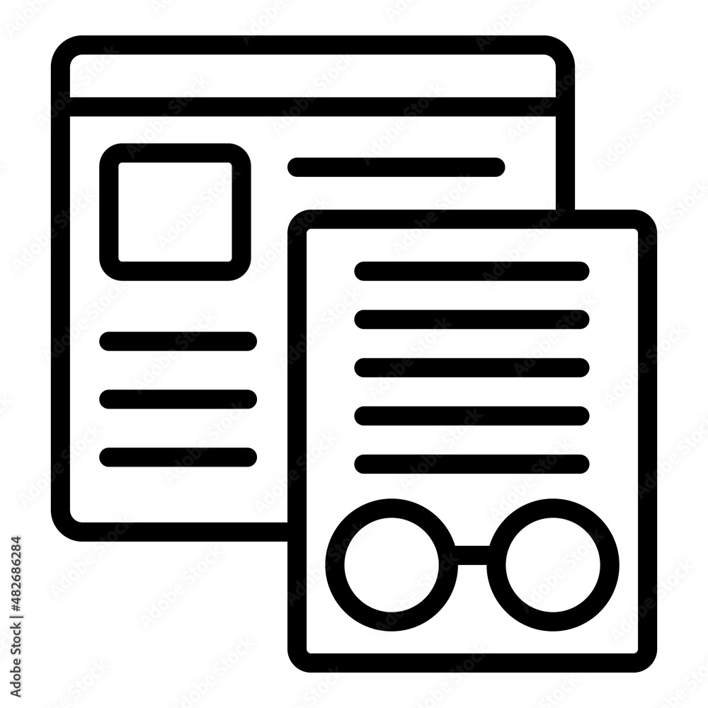 Poster web data icon outline vector. study case. learn success