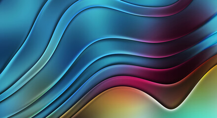 Abstract pattern glossy color background. Vibrant colorful wavy texture wall. Creative and beautiful wallpaper.
