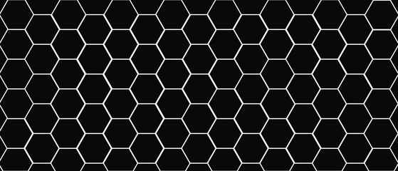 Fototapeta premium White hexagon on a black background.