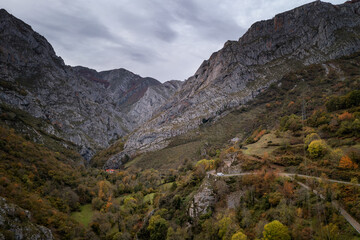 Fototapeta na wymiar Mountain landscape in Picos de Europa national park, Spain