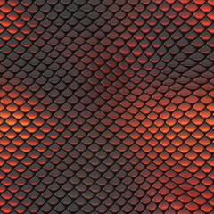 Seamless fantasy scales pattern. Reptilian texture. Colorful and vibrant tile. Exotic tileable surface. Nature print.