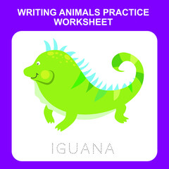 Illustration of writing insect practice worksheet. Educational printable worksheet. Exercises lettering game for kids. Vector illustration.