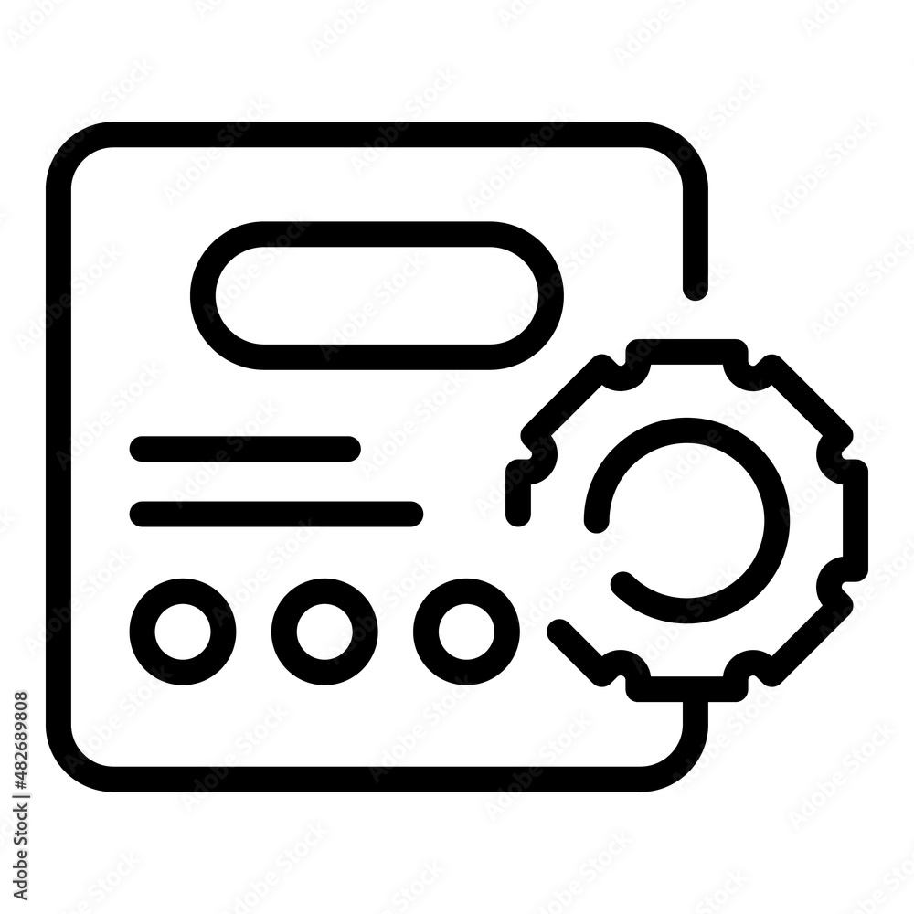Poster web gear system icon outline vector. inventory management. digital control