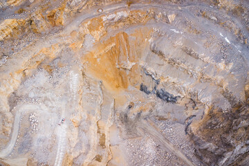 Aerial view of a stonepit at the Kanzel mountain near Graz in Austria