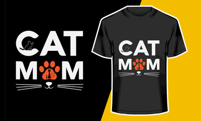 Cat Mom, Cat T shirt design,Vector Artwork, T-shirt Design Idea, Typography Design, 