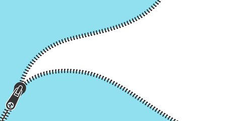 Zipper Background. Concept banner closed and open zipper. Fastener. Closing clasp. Vector illustration