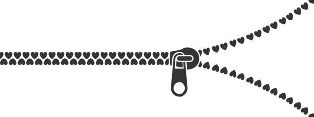Zipper stripe. Zipper lock and unlock. Fastener. Closing clasp. Vector illustration