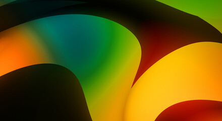 Abstract background. Colorful wavy design wallpaper. Creative graphic 2d illustration. Trendy fluid cover with dynamic shapes flow.