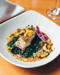 Tilapia over rice