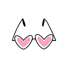 An icon of heart-shaped glasses.