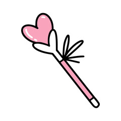 An icon of heart-shaped magic wand.