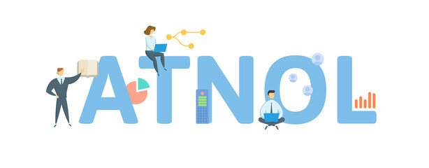 ATNOL, Alternative Tax Net Operating Loss. Concept with keyword, people and icons. Flat vector illustration. Isolated on white.