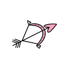 An icon of cupid bow with heart-shaped arrows.