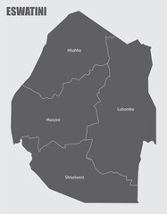 Eswatini administrative map