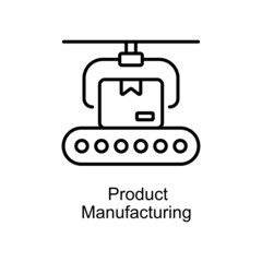 Product manufacturing vector Outline icon for web isolated on white background EPS 10 file