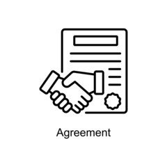 Agreement vector Outline icon for web isolated on white background EPS 10 file