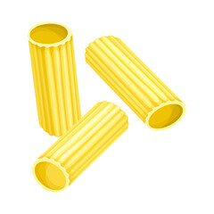 Tortiglioni dry pasta. Italian restaurant menu design vector illustration