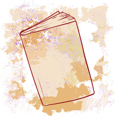 Watercolor book with a beige cover in vector