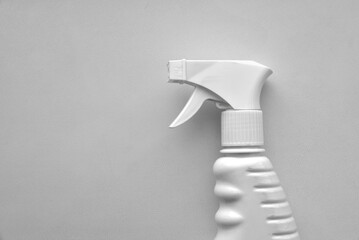 Spray can of water on a white background