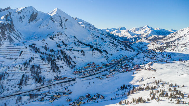 The famous skking area Obertauern in Salzburg, Austria on a beautiful winter day