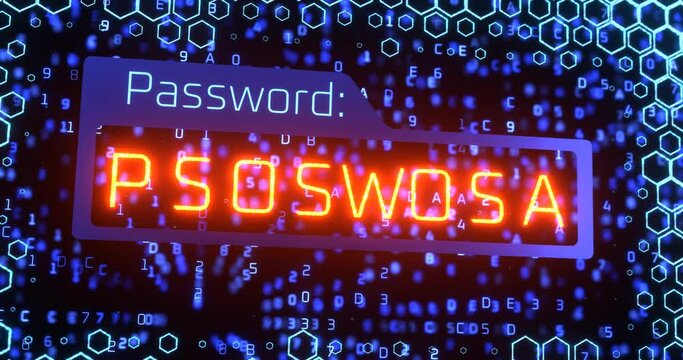 Password brute force. Password protection concept. Strong password. Password cracking.