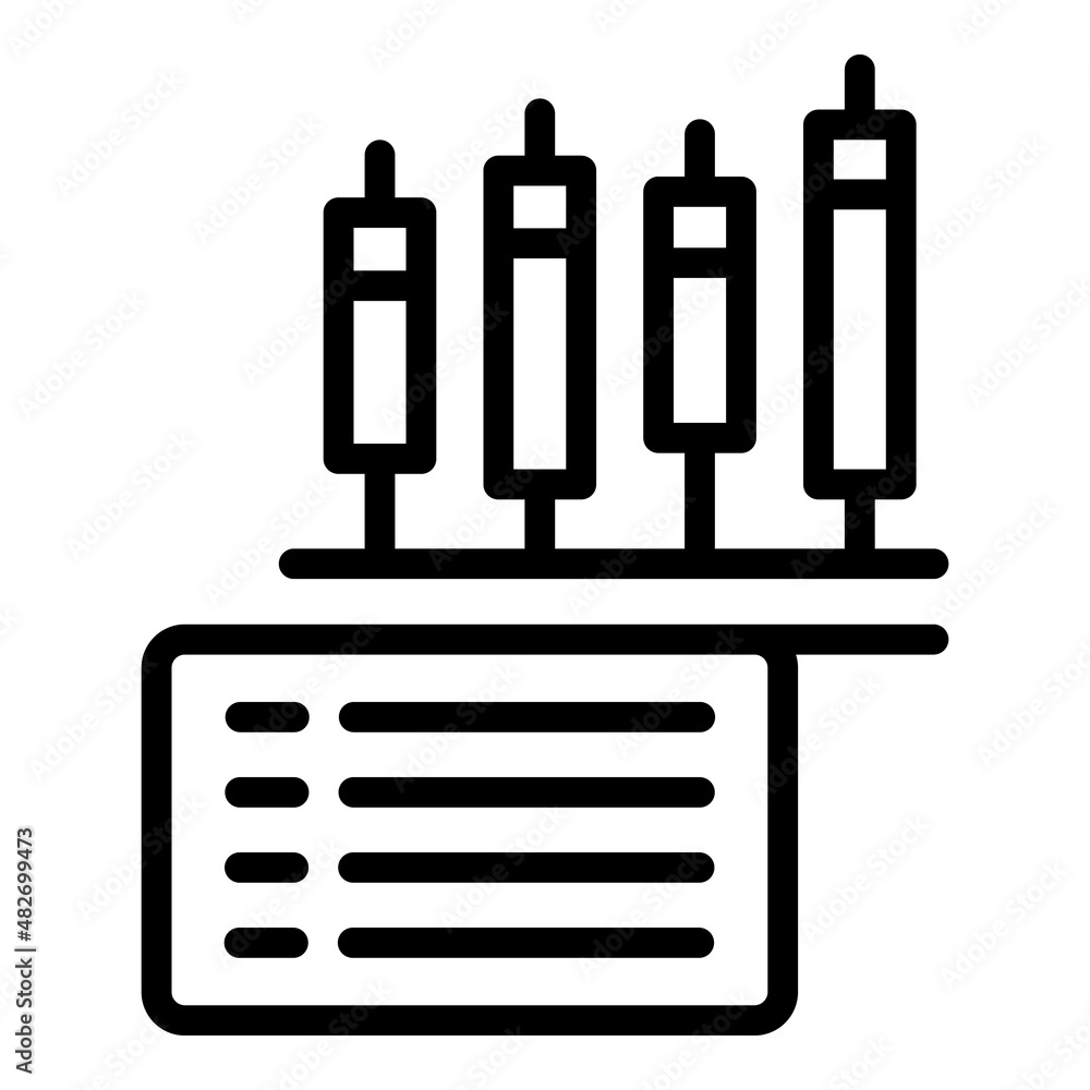 Poster analytics data icon outline vector. graph research. market report