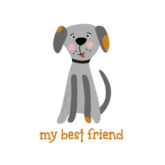 Illustration of a cute cartoon dog
