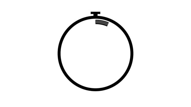 flat circular pending loading. Time run stopwatch icon. Clock timer counting animation motion graphic