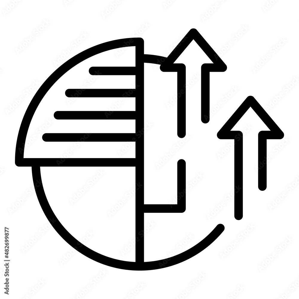 Poster pie chart data icon outline vector. business graph. statistic report
