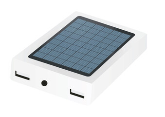 White solar panel power bank. vector illustration