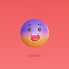 Cute emoji icon. 3d render
