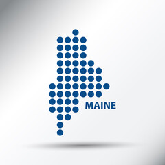 Maine State Abstract Dotted Map
