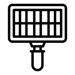 Handle grill icon outline vector. Food cook. Fire meat